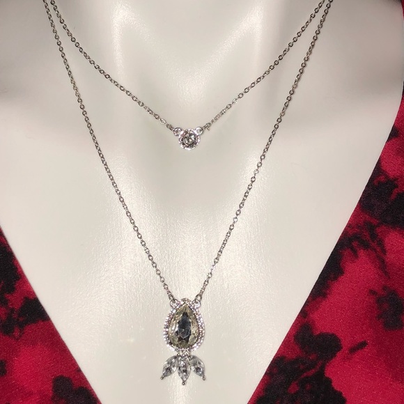 🆕Gorgeous double crystal pendant necklace NWT - Picture 8 of 8